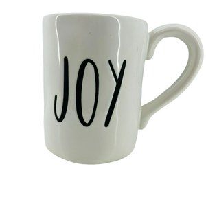 Pier 1 Imports Coffee Mug Joy White Black Stoneware 18oz Tea Espresso Oversized